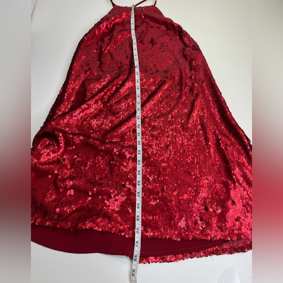 NBD Yours Truly Red Sequin Mini Dress Cocktail Semi-Formal Size Large - Picture 9 of 16